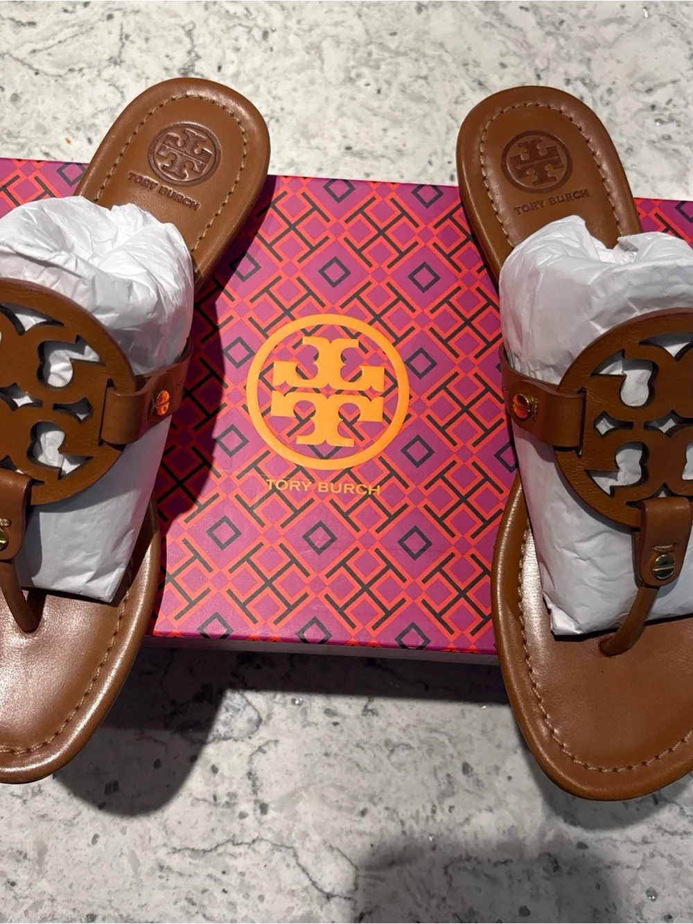Tory Burch Women's Miller Leather Sandals - Vintage Vachetta
